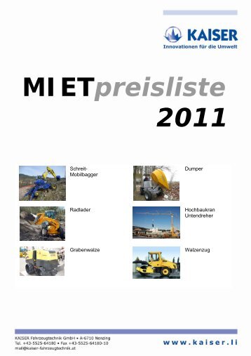 Mietpreisliste 2011