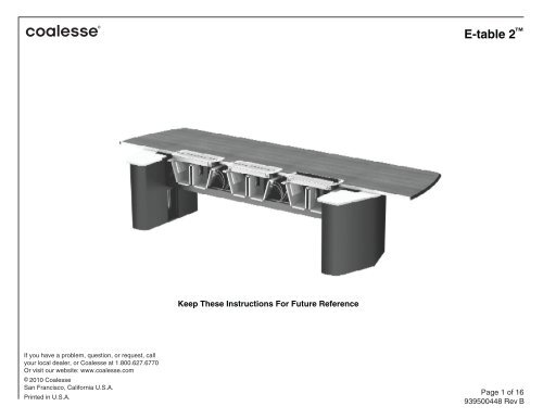E-table 2 assembly directions - Coalesse