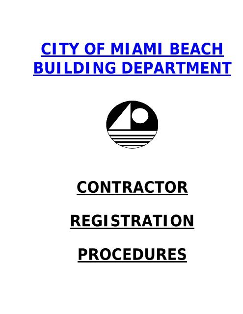 Contractor Registration City Of Miami Beach