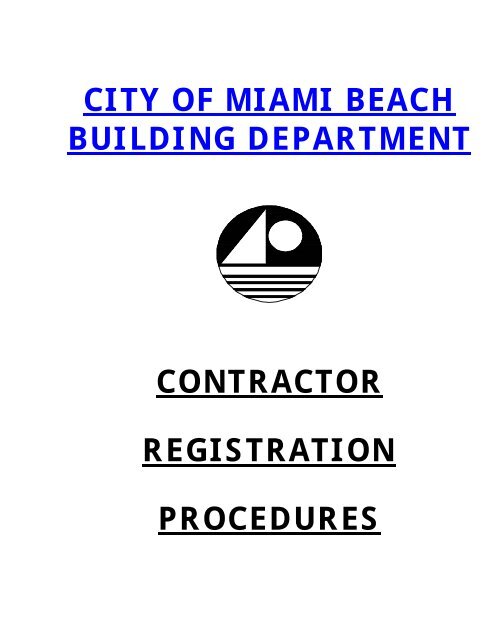 Contractor Registration City Of Miami Beach