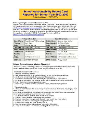 SARC 2002-2003 - Newport Mesa Unified School District