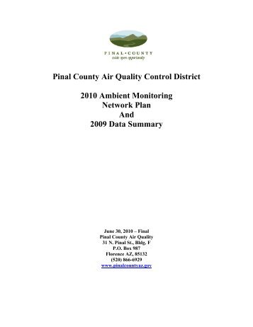 Pinal County Air Quality Control District 2010 Ambient Monitoring ...