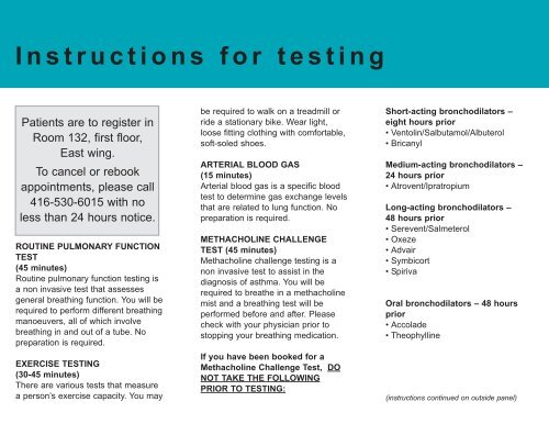 Pulmonary Function Test Intstructions - St. Joseph's Health Centre ...