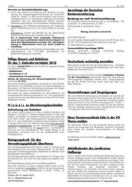 MITTEILUNGSBLATT der Verwaltungsgemeinschaft - Wonfurt