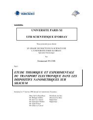 etude theorique et experimentale du transport electronique ... - Ief