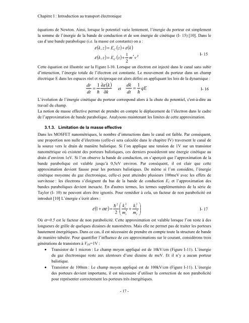 etude theorique et experimentale du transport electronique ... - Ief