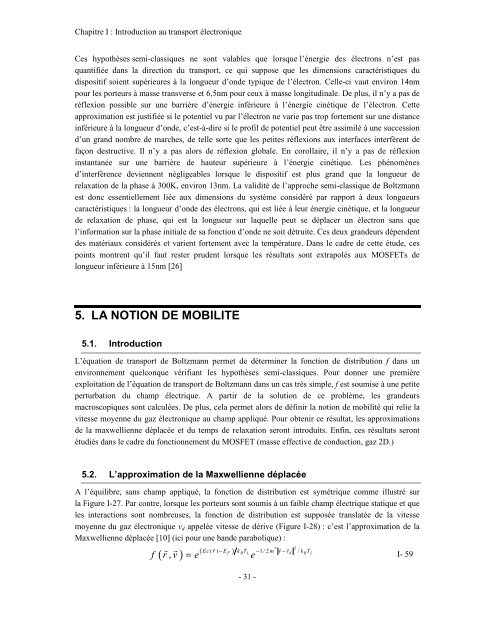 etude theorique et experimentale du transport electronique ... - Ief