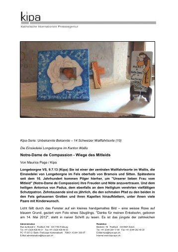 Notre-Dame de Compassion - Wiege des Mitleids - Apic
