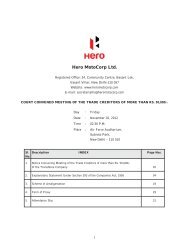 Court Convened Meeting Notice Trade Creditors - Hero MotoCorp