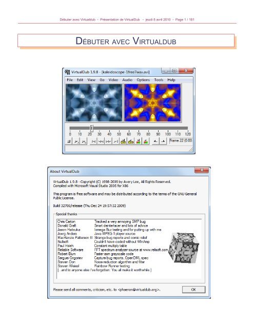 Débuter avec Virtualdub - The Gimp Documentation en français