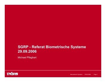 SGRP - Referat Biometrische Systeme 29.09.2006