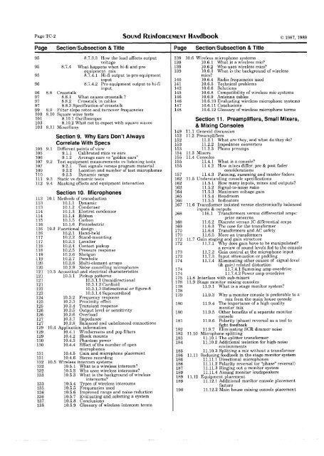 SOUNd REiNfoRCEMENT HANdbook