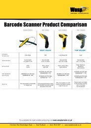 Barcode Scanner Product Comparison - Wasp Barcode