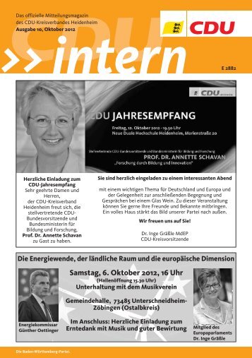 Samstag, 6. Oktober 2012, 16 Uhr - CDU Heidenheim