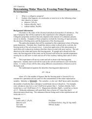 Determining Molar Mass by Freezing Point Depression