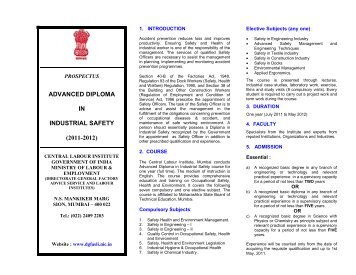 advanced diploma in industrial safety (2011-2012) - DGFASLI