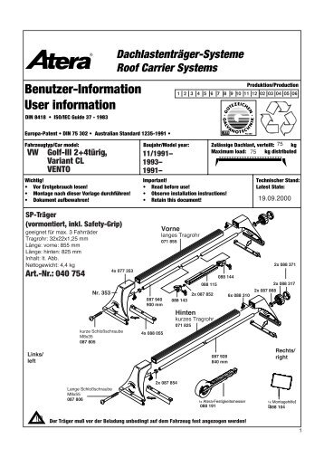 040 754 BI Golf III - AlleAutoteile.at