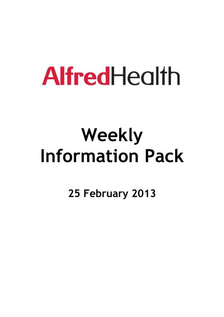 Weekly Information Pack - Alfred Hospital