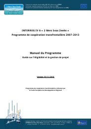 Manuel du Programme - 2 Mers Seas ZeeÃ«n INTERREG IV A