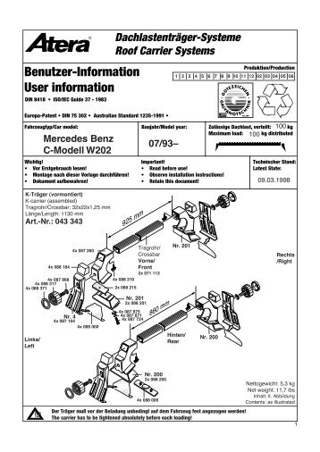 Benutzer-Information User information