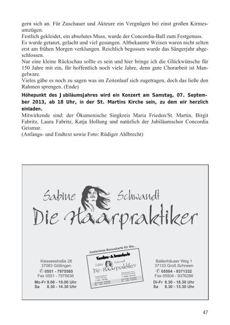Nachrichtenblatt September 2013 - Werbegemeinschaft Geismar ...
