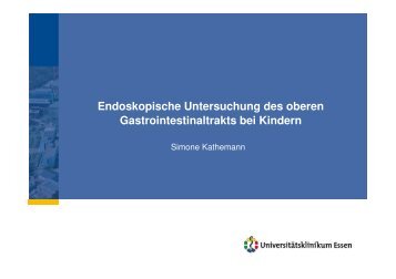 Endoskopische Untersuchung des oberen Gastrointestinaltrakts bei ...
