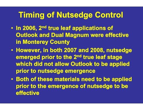 Nutsedge Control in Onions - Monterey County