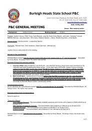 p&c general meeting - Burleigh Heads State School