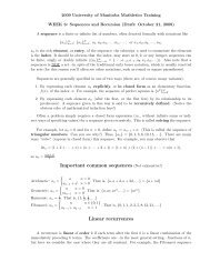 Sequences and Recursion - University of Manitoba