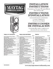 instructions d'installation - Maytag Commercial Laundry