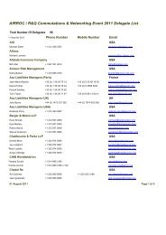 AIRROC / R&Q Commutations & Networking Event 2011 Delegate List