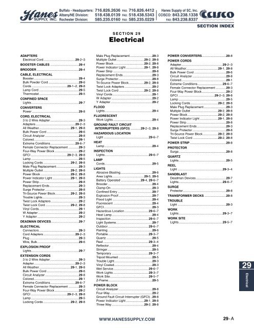 SECTION 29 Electrical - Hanes Supply, Inc