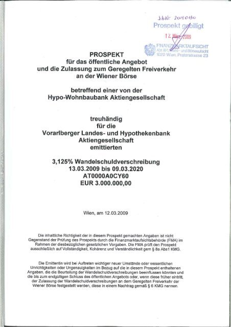 Bedingungen Hypo Landesbank Vorarlberg