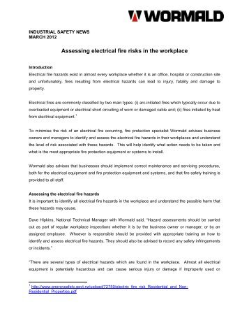 Assessing electrical fire risks in the workplace - Wormald New Zealand
