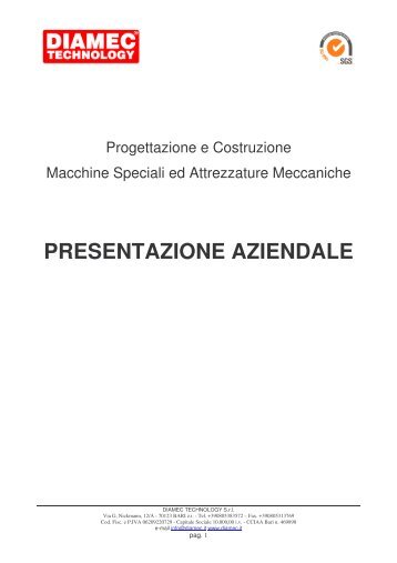 PRESENTAZIONE AZIENDALE - Diamec Technology