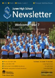 No 1 Newsletter February 2013 - Junee High School