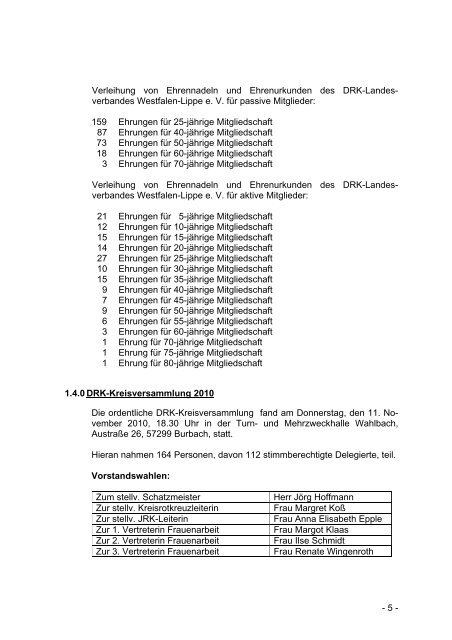 GeschÃ¤ftsbericht 2010 - DRK-Kreisverband Siegen-Wittgenstein