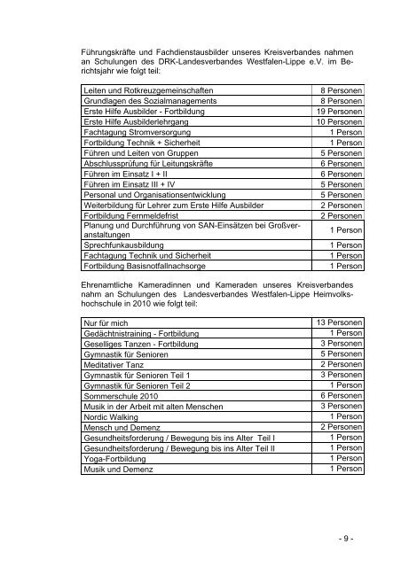 GeschÃ¤ftsbericht 2010 - DRK-Kreisverband Siegen-Wittgenstein