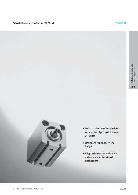 Short-stroke cylinders ADVC/AEVC - Tema