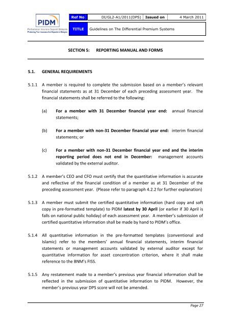 Guidelines on the Differential Premium Systems - PIDM