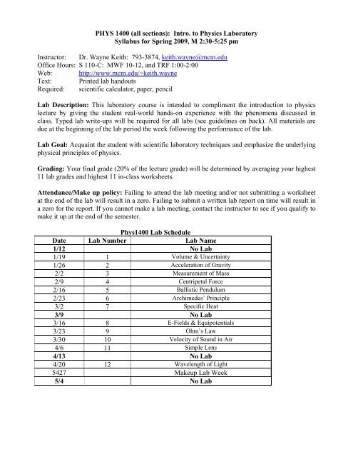 Intro Physics Lab