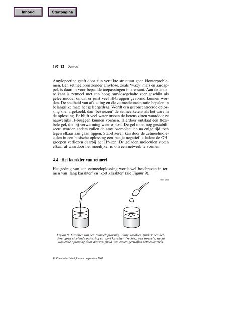 Zetmeel en zetmeelderivaten - Chemische Feitelijkheden