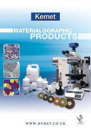 Materialographic consumables and machines - Kemet