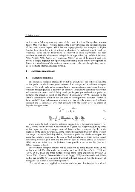 numerical simulation of armour layer development under ... - AIIA2011