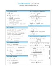 Triola's The Basic Practice of Statistics Formulas & Tables