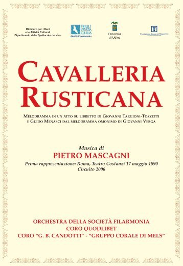 Cavalleria rusticana - SocietÃ  Filarmonia