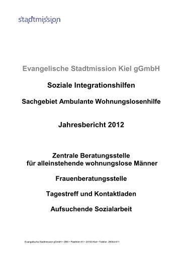 können Sie den Jahresbericht als PDF ... - Stadtmission Kiel