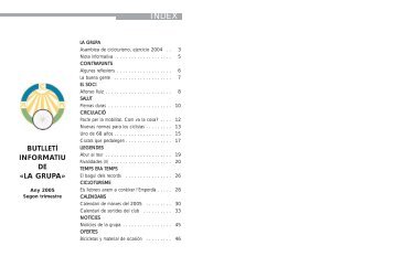 BUTLLETÍ INFORMATIU DE «LA GRUPA» - AC Montjuïc