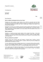 a sample letter to tenant - Nottingham City Homes