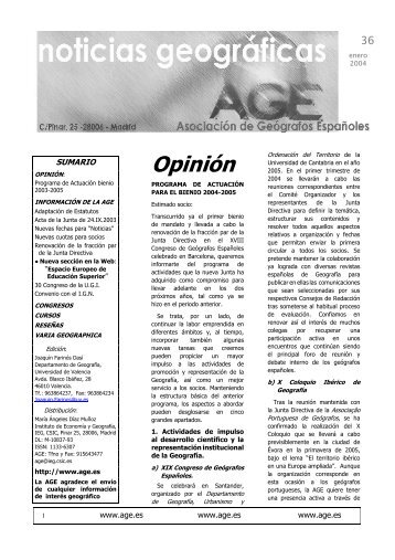 NÂº 36: Enero 2004 - AsociaciÃ³n de GeÃ³grafos EspaÃ±oles